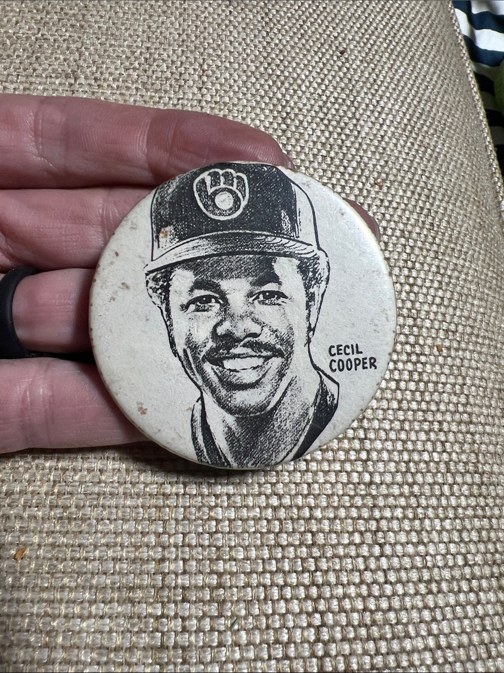 Milwaukee Brewers Cecil Cooper button